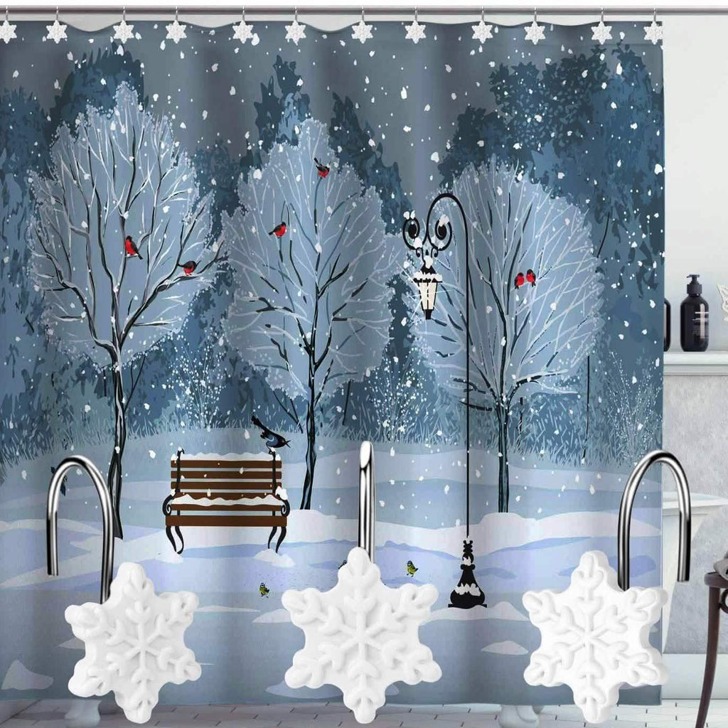 Lot de 12 : Crochets anti-rouille pour rideau de douche de Noël
