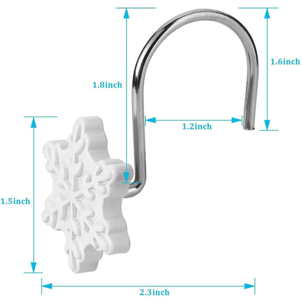 Lot de 12 : Crochets anti-rouille pour rideau de douche de Noël