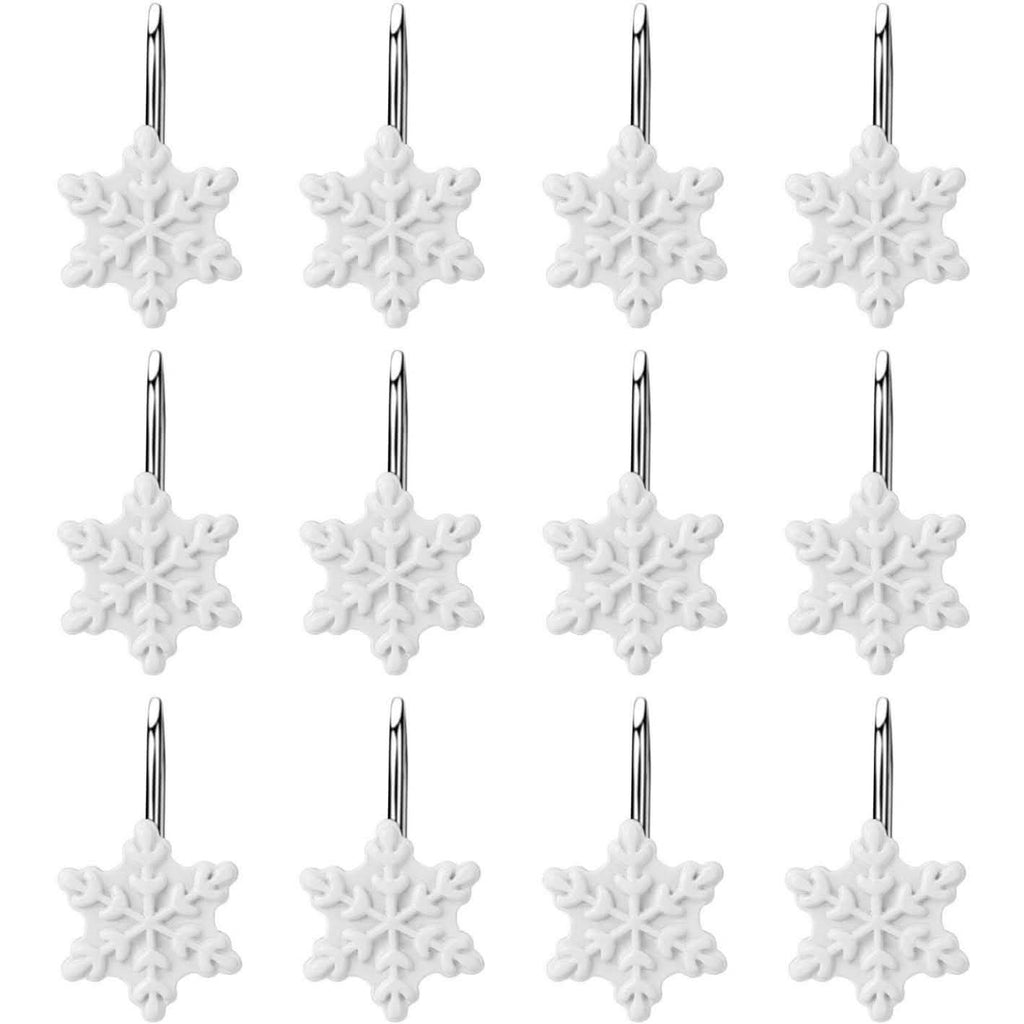 Lot de 12 : Crochets anti-rouille pour rideau de douche de Noël
