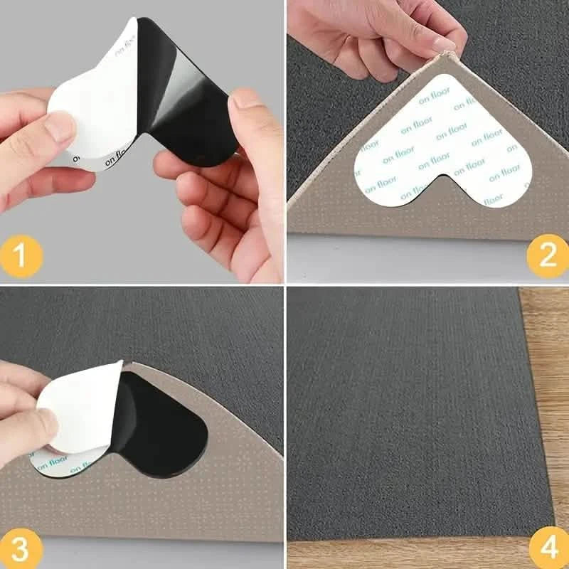 Paquet de 12 : Patins antidérapants double face pour tapis et moquettes