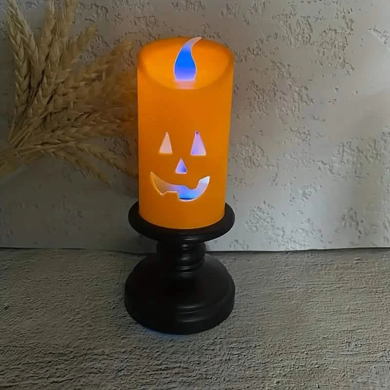 Lot de 12 : bougies chandelier citrouille LED Halloween