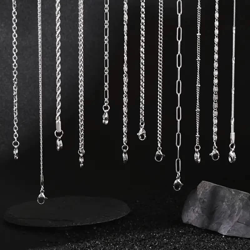 Lot de 12 colliers ras-de-cou en acier inoxydable