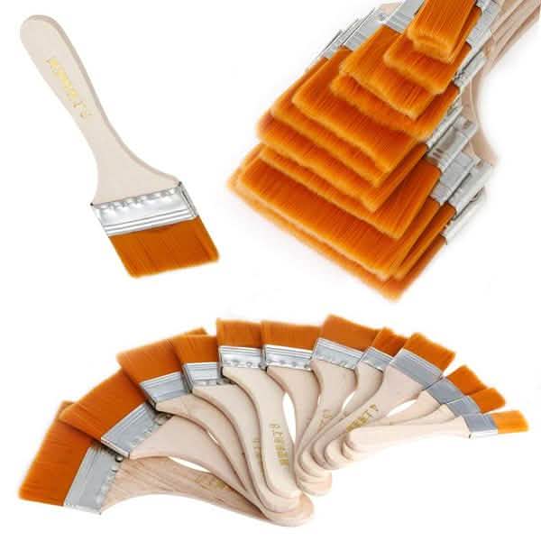 12-Pieces: Wooden Oil Painting Brush