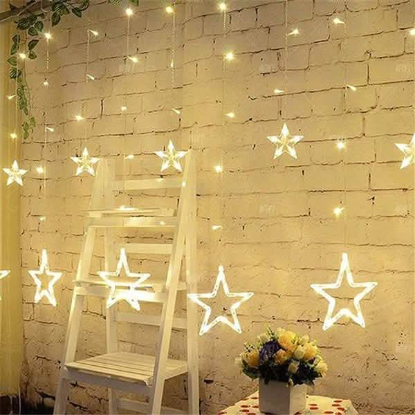 12星 138LED カーテンストリングライト