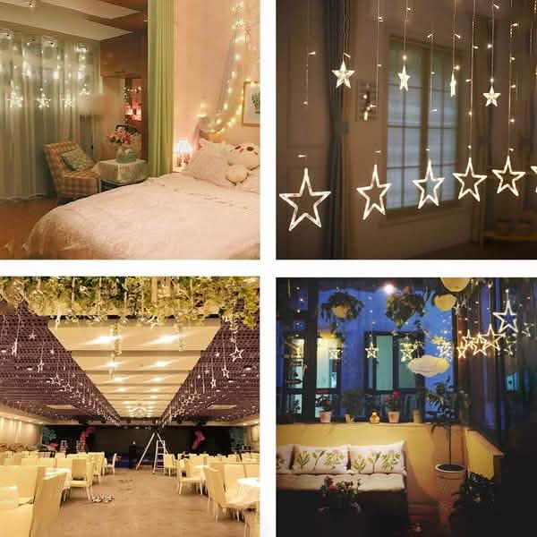 12星 138LED カーテンストリングライト