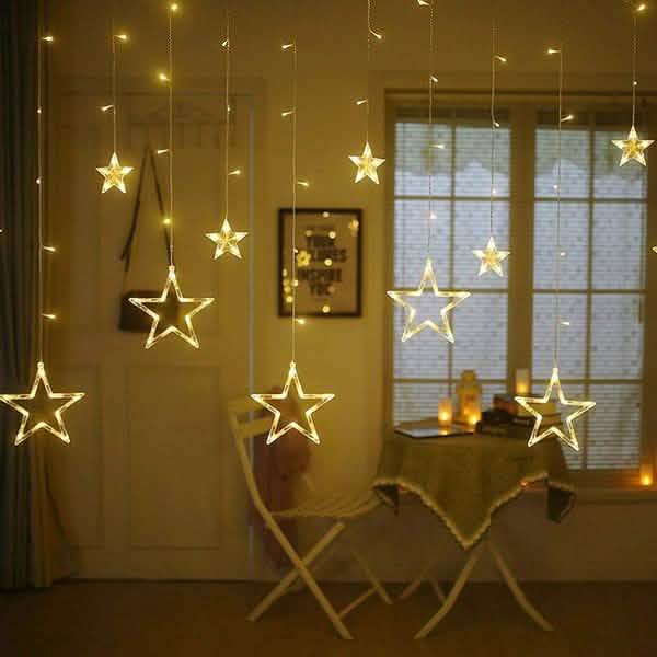 12星 138LED カーテンストリングライト