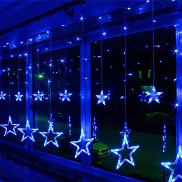 12星 138LED カーテンストリングライト