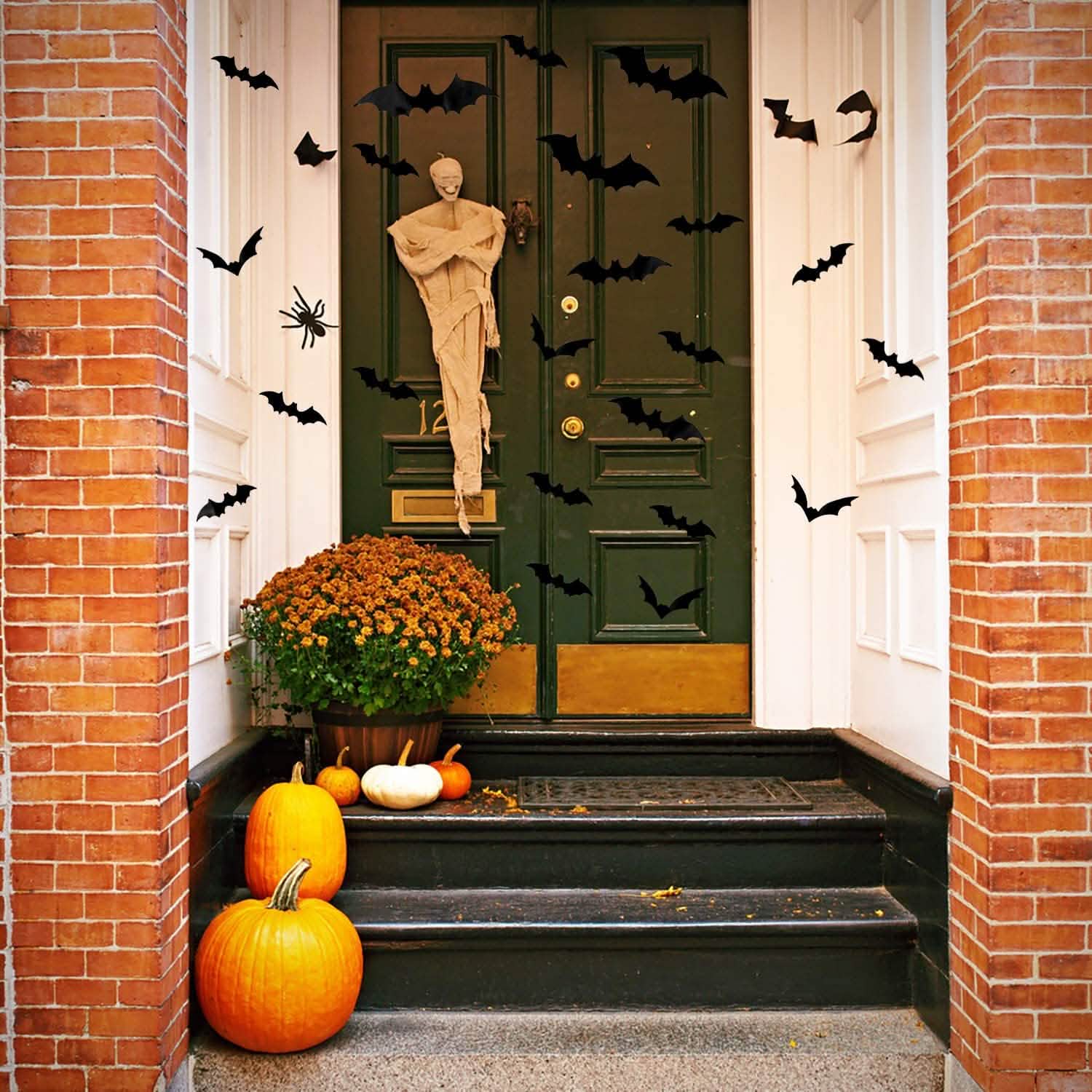 120 pièces : autocollants chauve-souris 3D pour Halloween