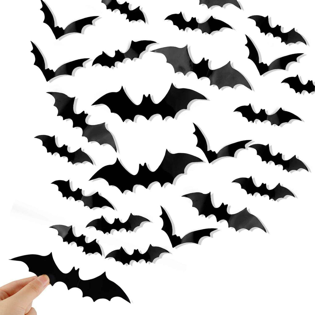 120 pièces : autocollants chauve-souris 3D pour Halloween