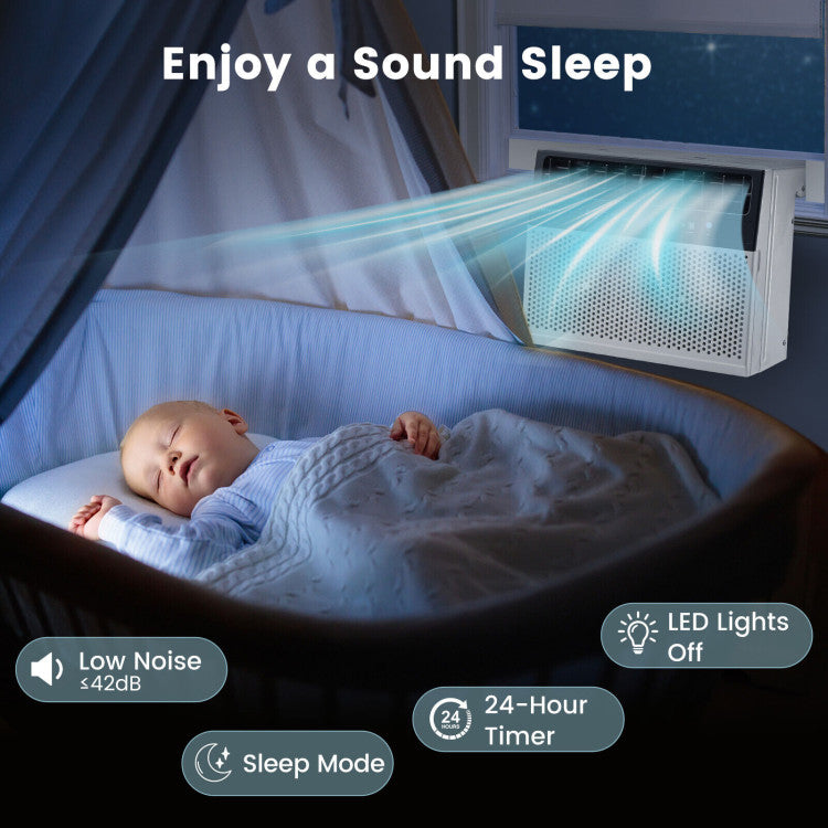 Window Air Conditione with Handy Remote and LED Control Panel