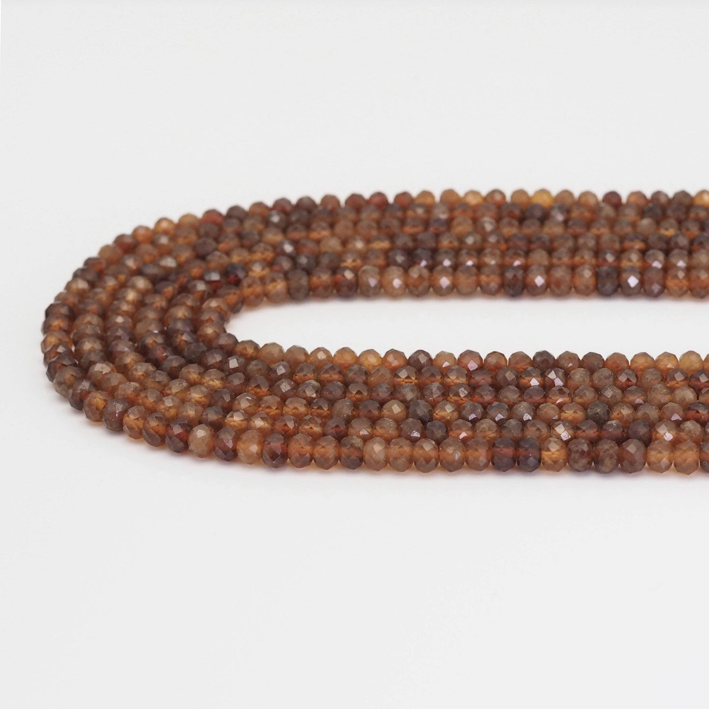 Genuine Brown Garnet Faceted Rondelle Beads, Sku#U1662