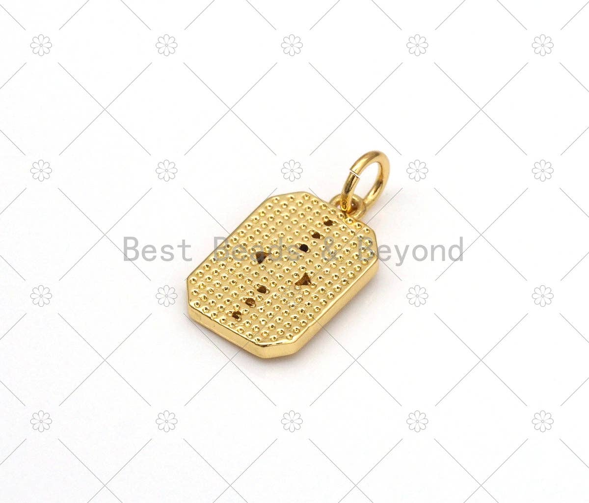 CZ Micro Pave Opal Evil Eye On Rectangle Shape Pendant, 18K Gold Filled Oapl Charm, Necklace Bracelet Charm Pendant, 15x10mm, Sku#Z1418