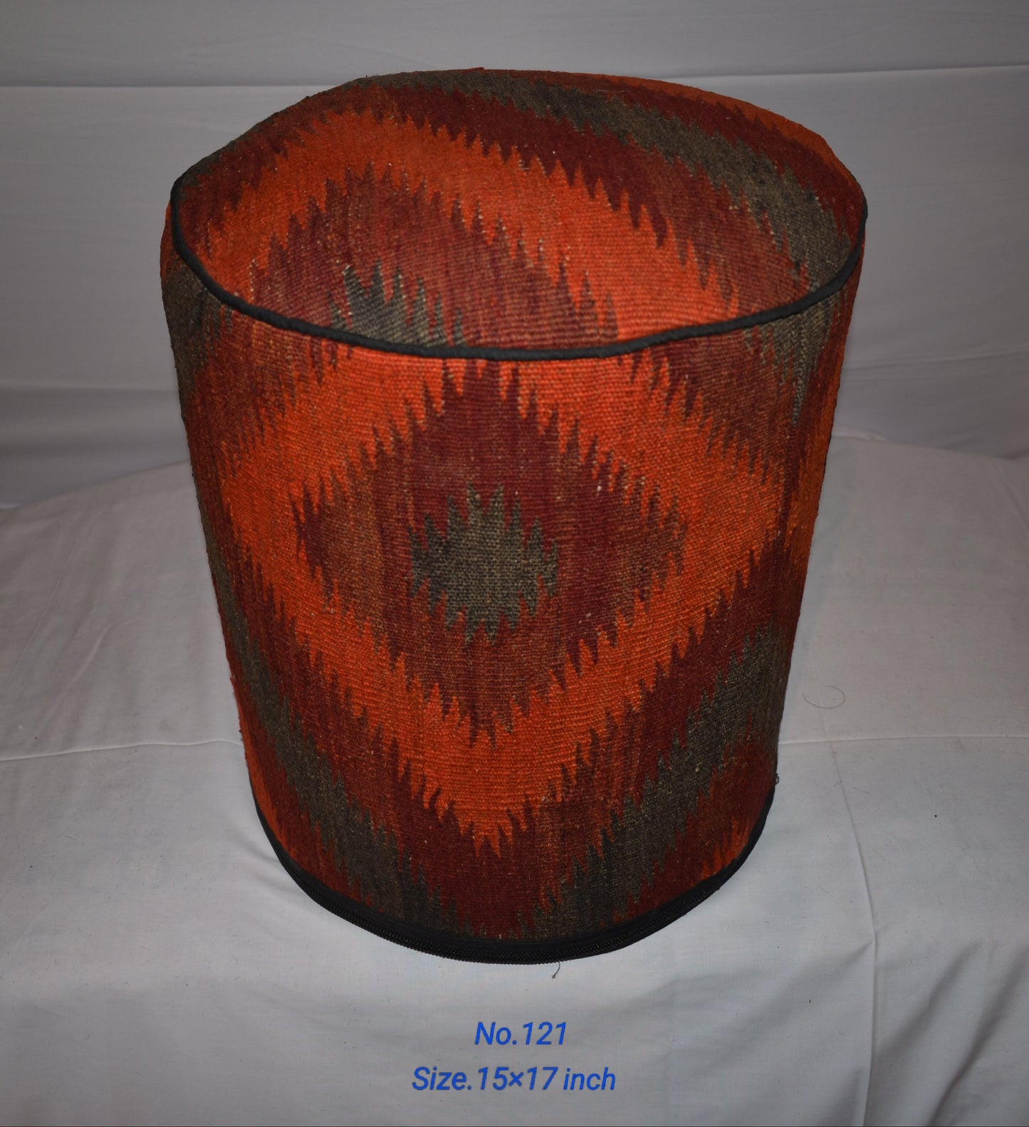 One of a Kind Kilim Rug Pouf Ottoman foot stool - #121