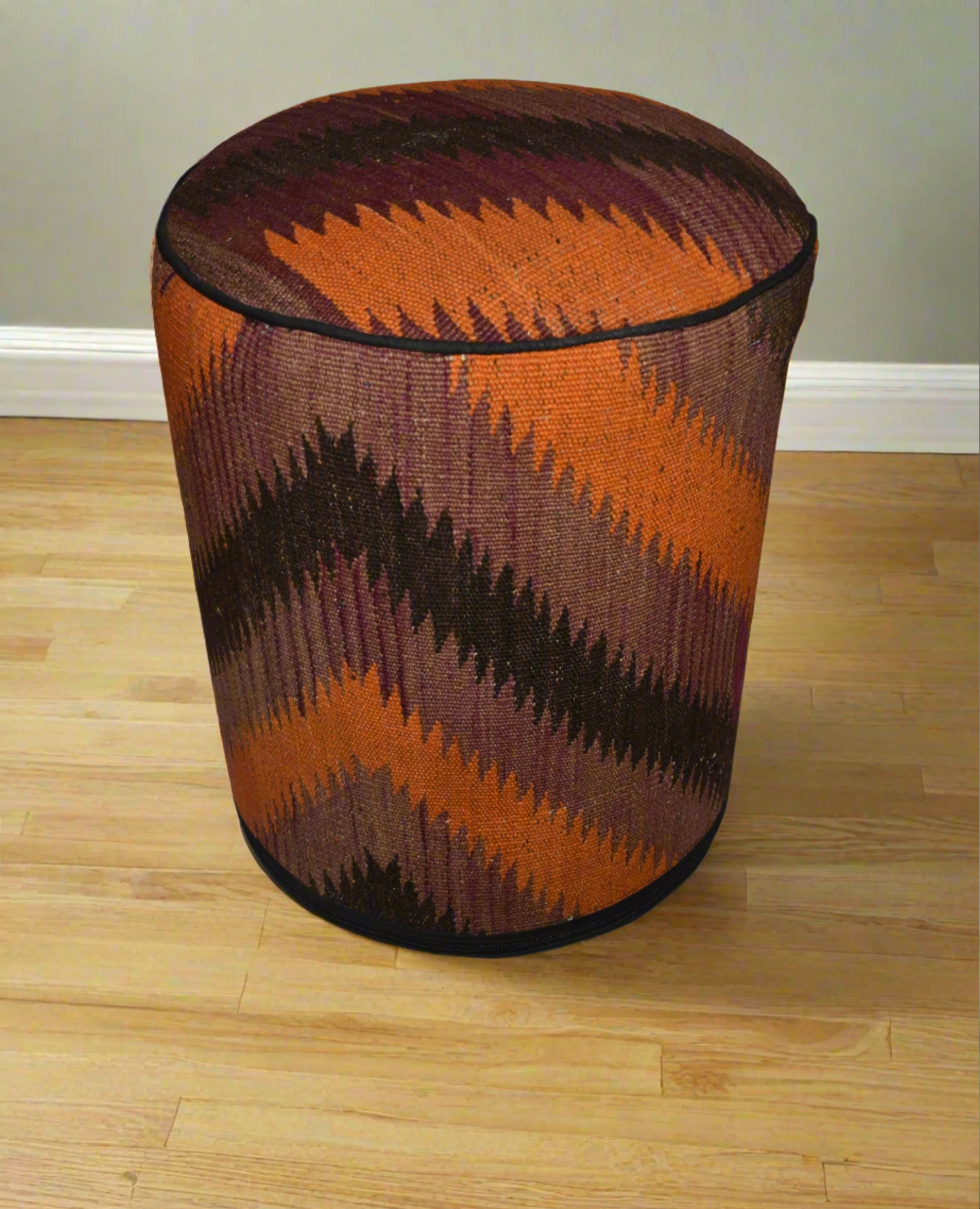 One of a Kind Kilim Rug Pouf Ottoman foot stool - #122
