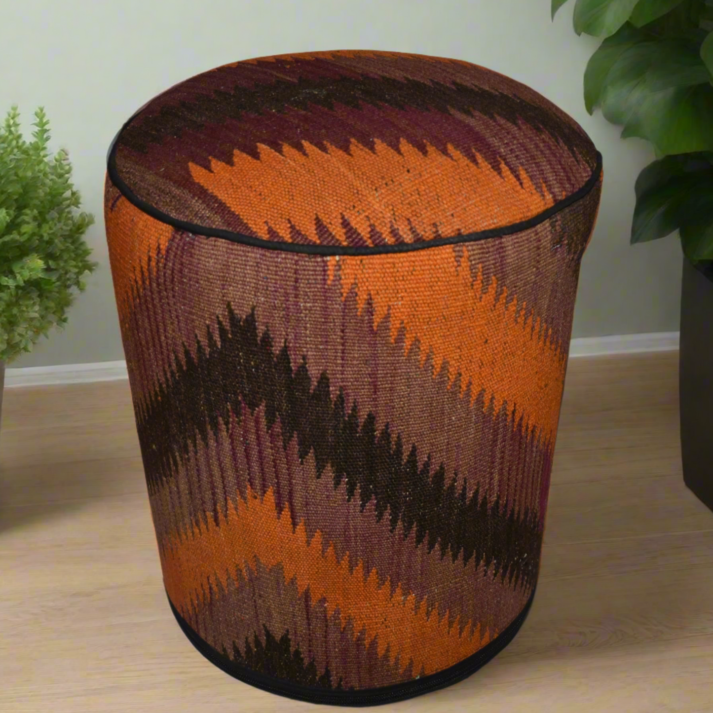 One of a Kind Kilim Rug Pouf Ottoman foot stool - #122