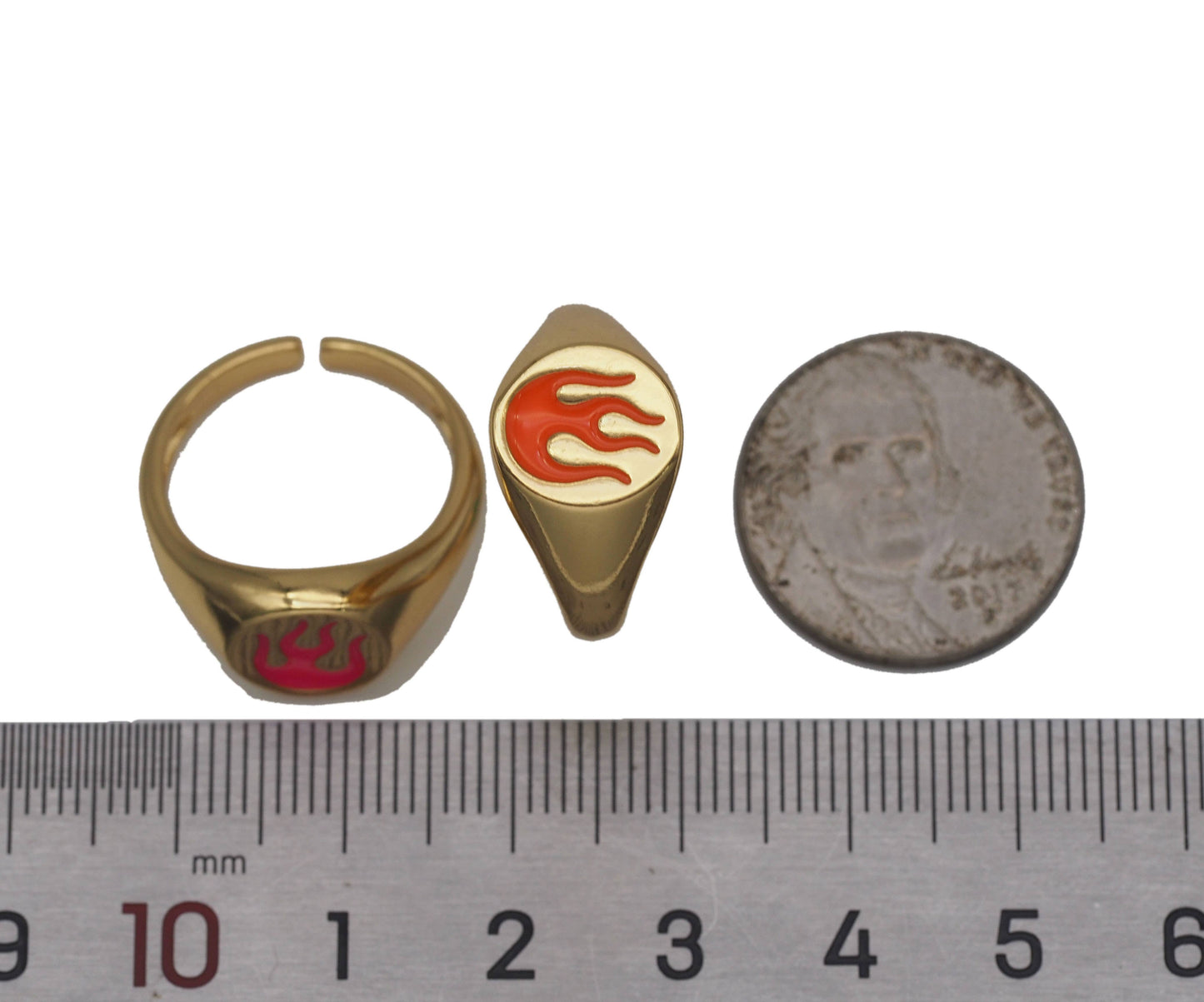Fire Flame Signet Ring, JD24