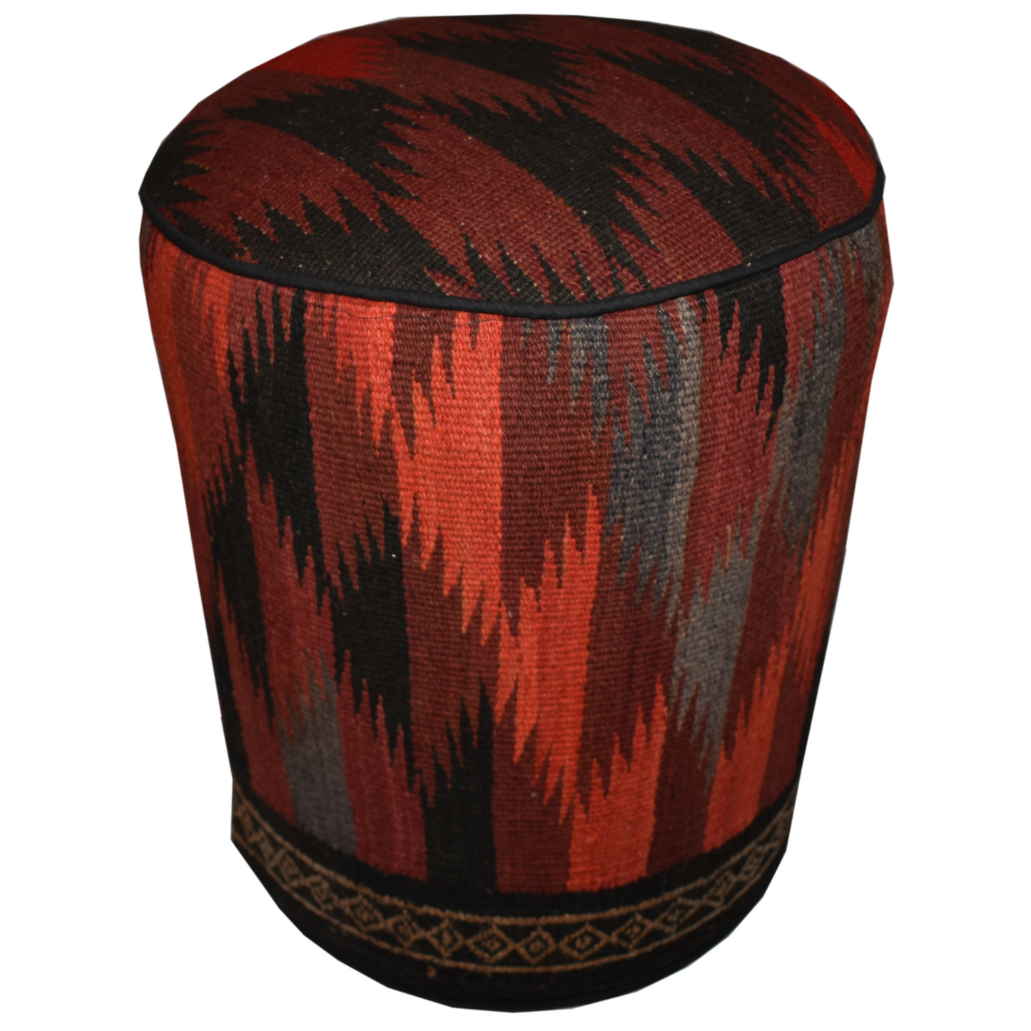 One of a Kind Kilim Rug Pouf Ottoman foot stool - #123