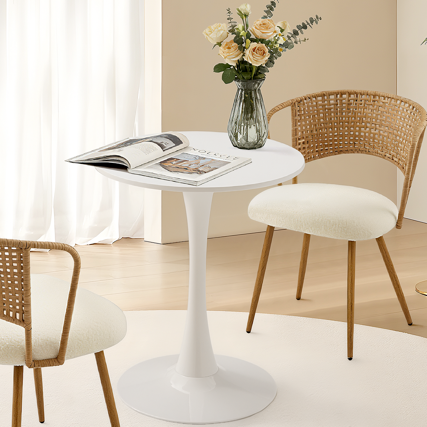 White Round Dining Table