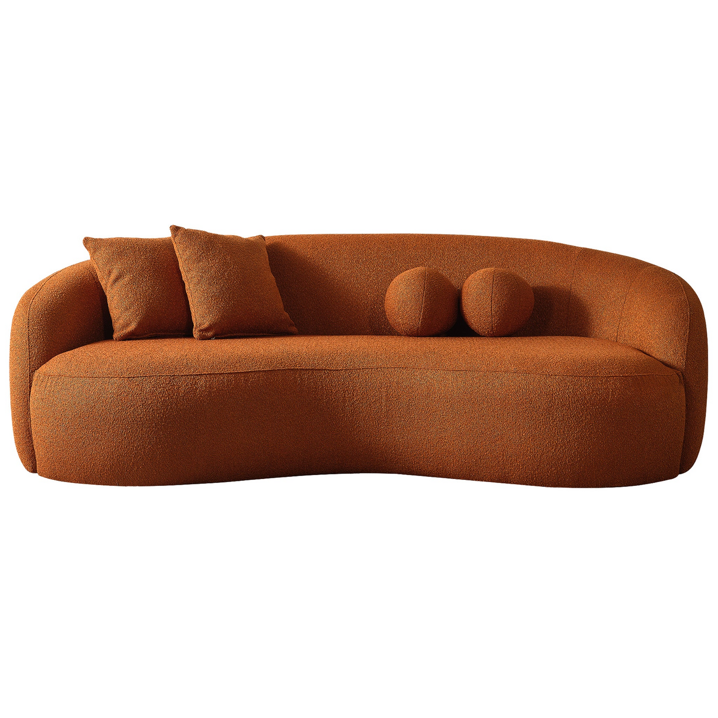 Drake Burnt Curvy Boucle Sofa