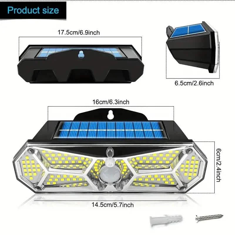 126 LEDs Portable Solar Security Lights, IP65 Waterproof Wireless Exterior Flood Light Detected Light
