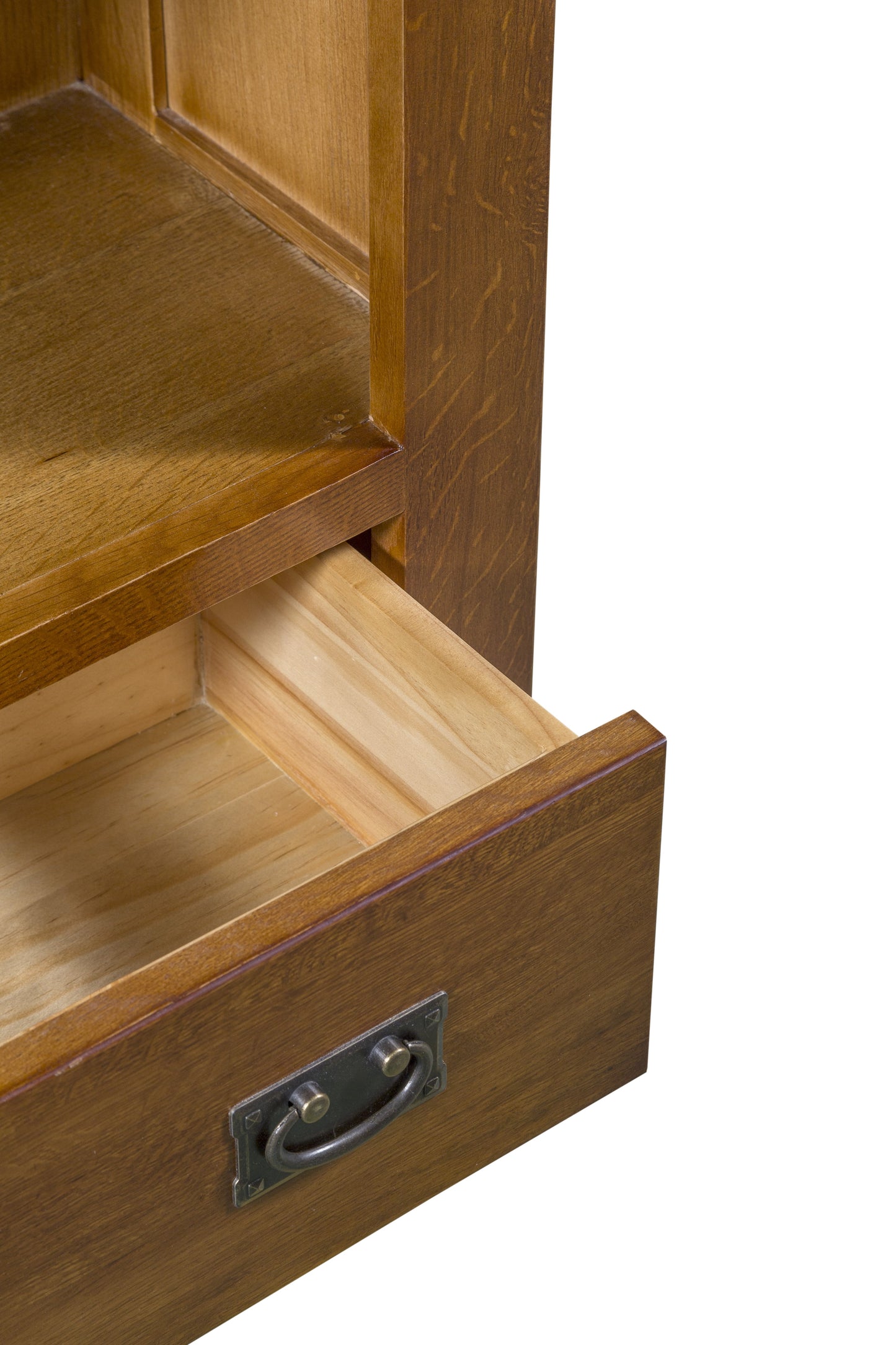 Mission Quarter Sawn Oak Open Shelf Bookcase