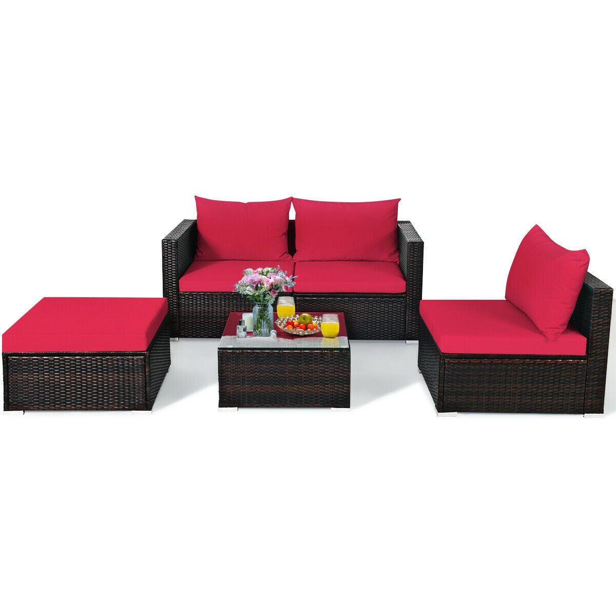 5 Pieces Patio Rattan