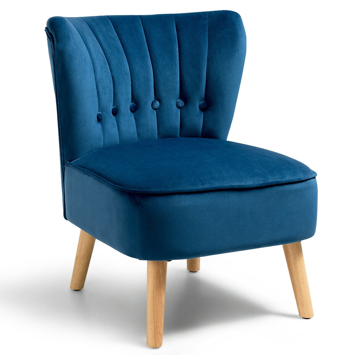 Armless Accent Chair Tufted Velvet Leisure Chair
