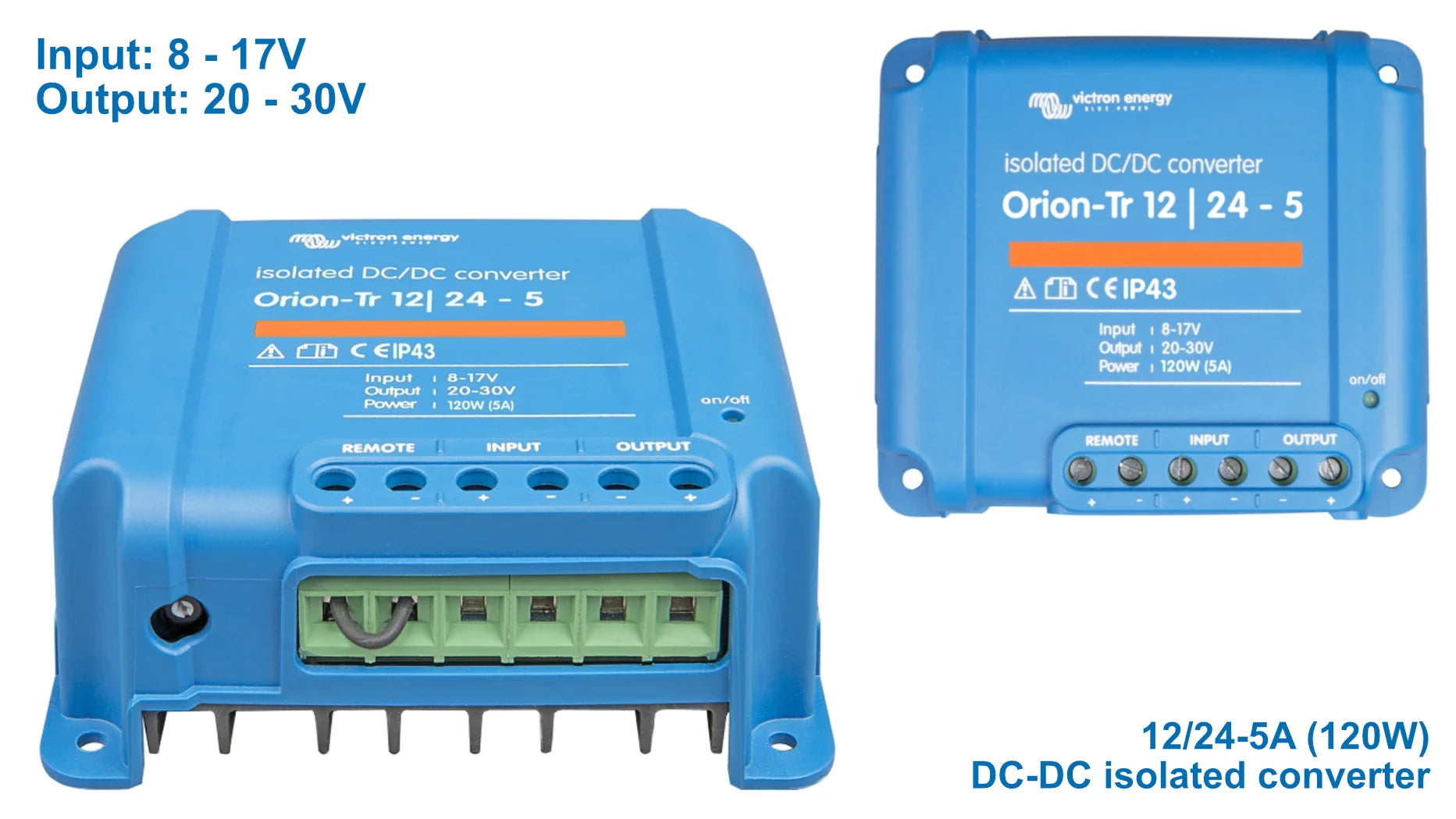 DC-DC Converters: step up/down transformers for 12V, 24V & 48V