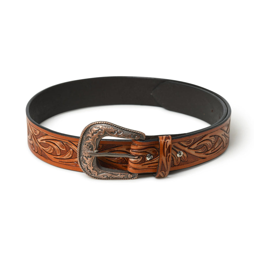Ceinture en cuir de cowboy de l'Ouest - Marron
