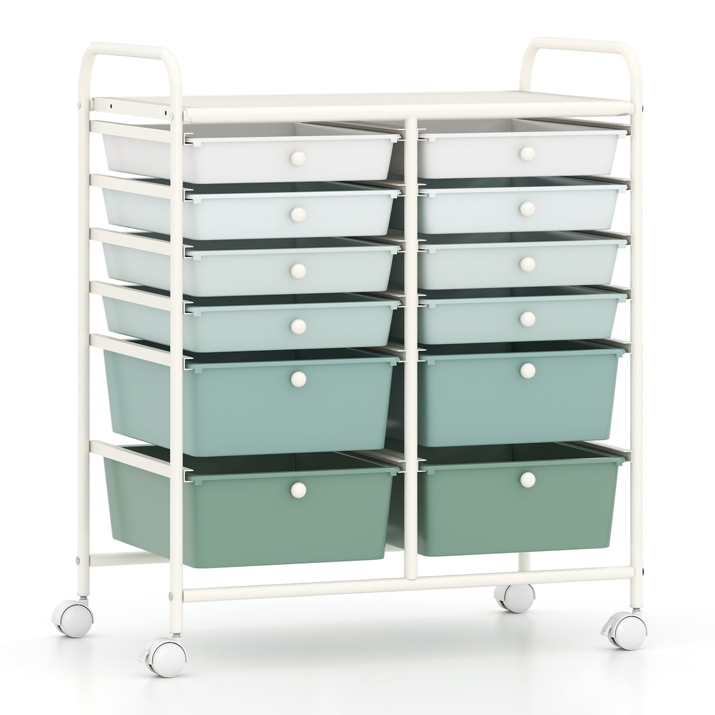 12 Storage Drawer Organizer Bins Rolling Cart