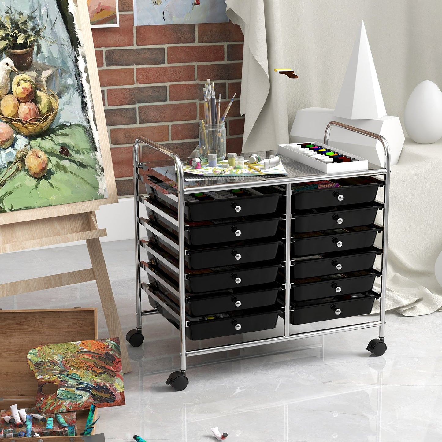 12 Drawers Rolling Storage Cart for Home and Office