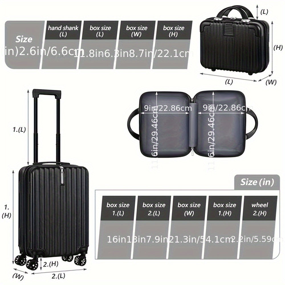 Ensemble de 2 valises à roulettes – bagage cabine 20 po et sac à bandoulière 14 po