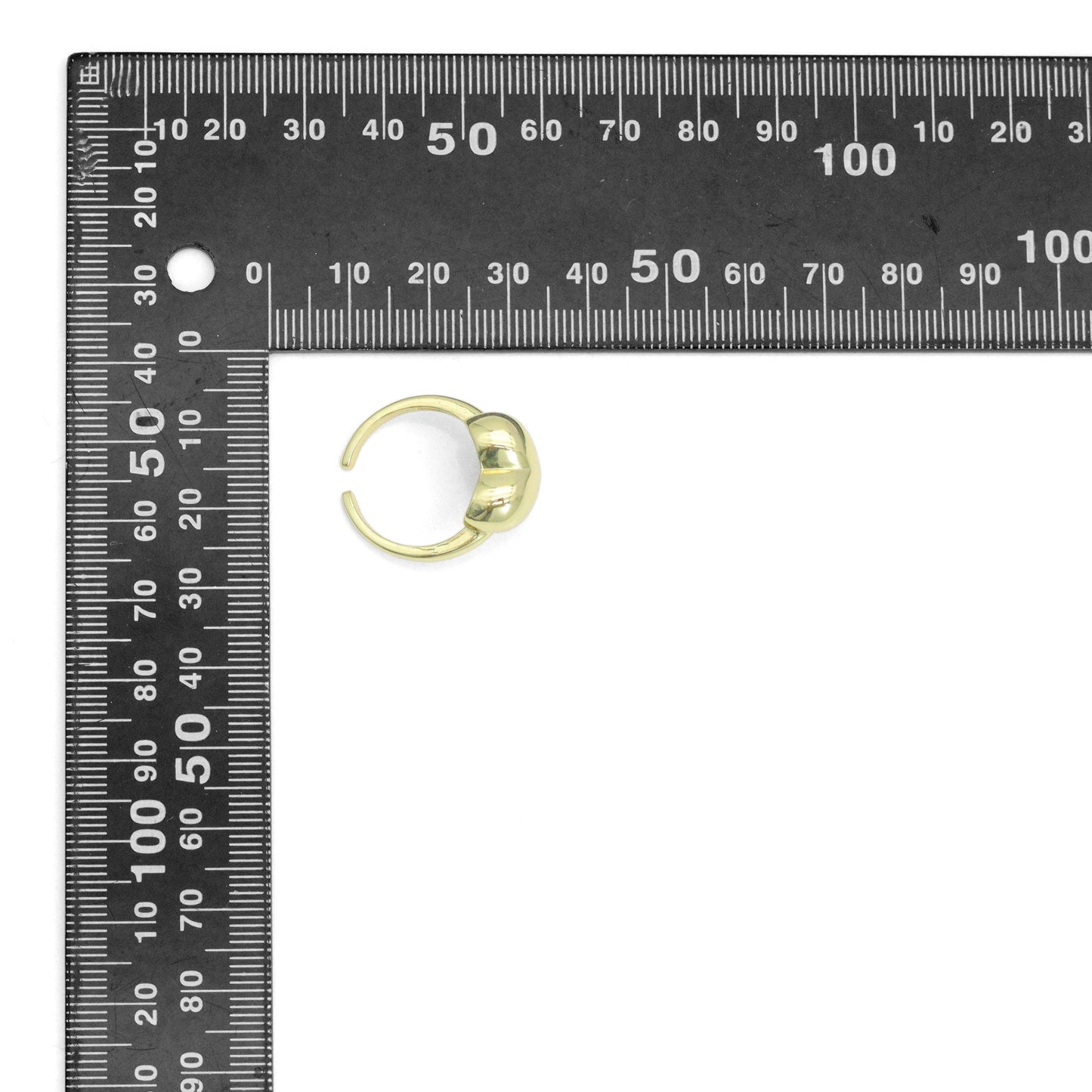 Gold Heart Statement Adjustable Ring, Sku#LK1133