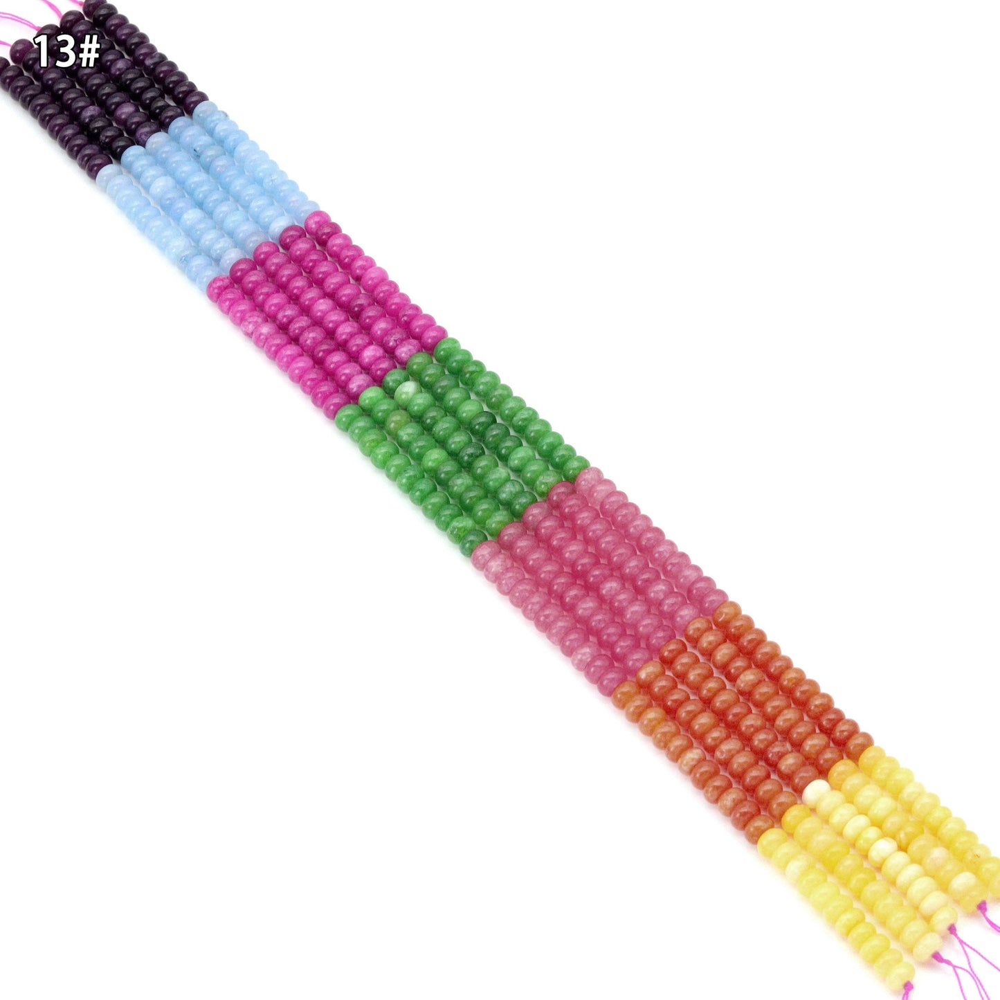 5x8mm Smooth Rondelle Colorful Jade, Sku#U2124