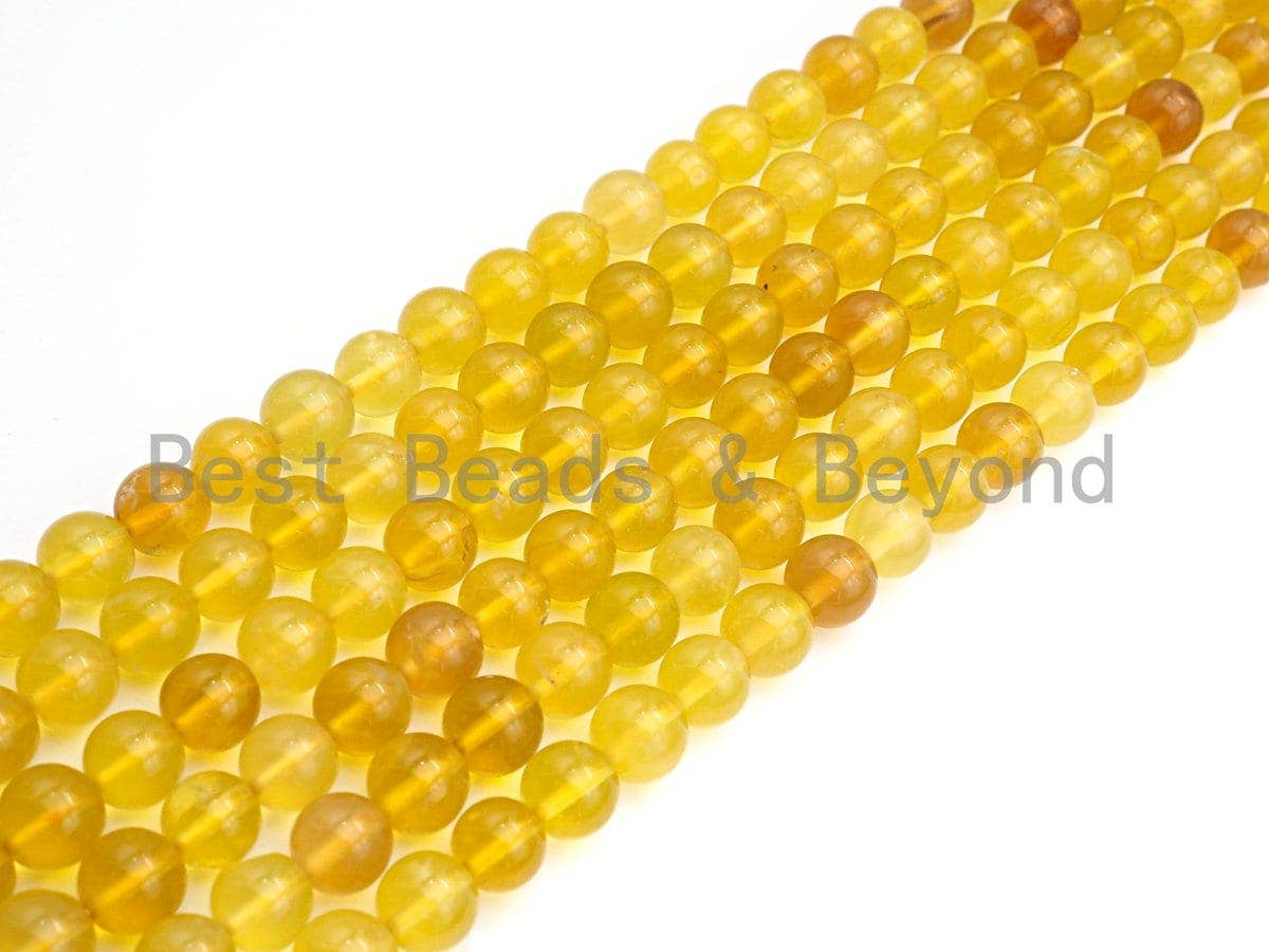 High Quality Natural Yellow Opal Beads, 6mm/8mm/10mm Round Smooth Yellow Gemstone Beads, 15.5" Full Strand, Sku#U807