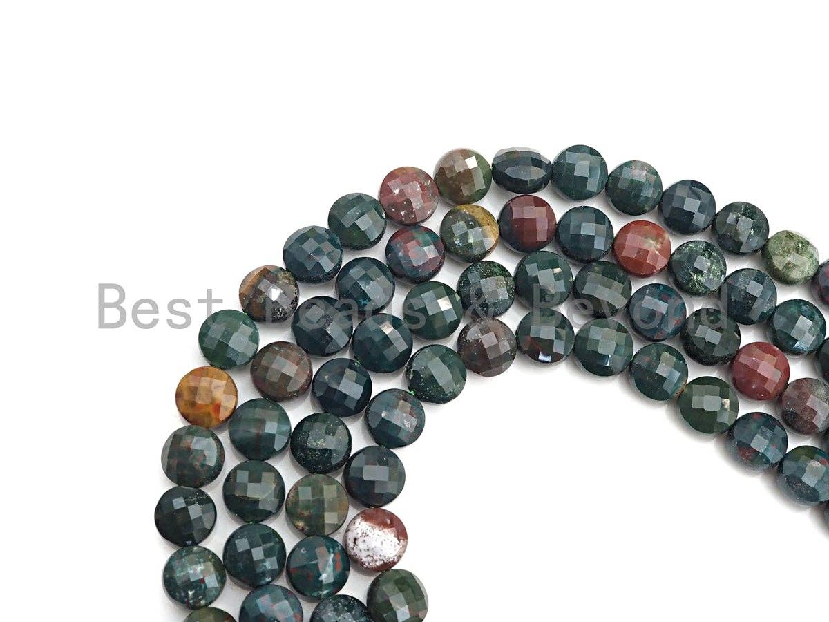 Double Sided Turtle Shell Cut Natural Bloodstone Coin Shape beads, 6mm/8mm/10mm Natural Bloodstone Beads, 15.5" Full strand, Sku#UA23