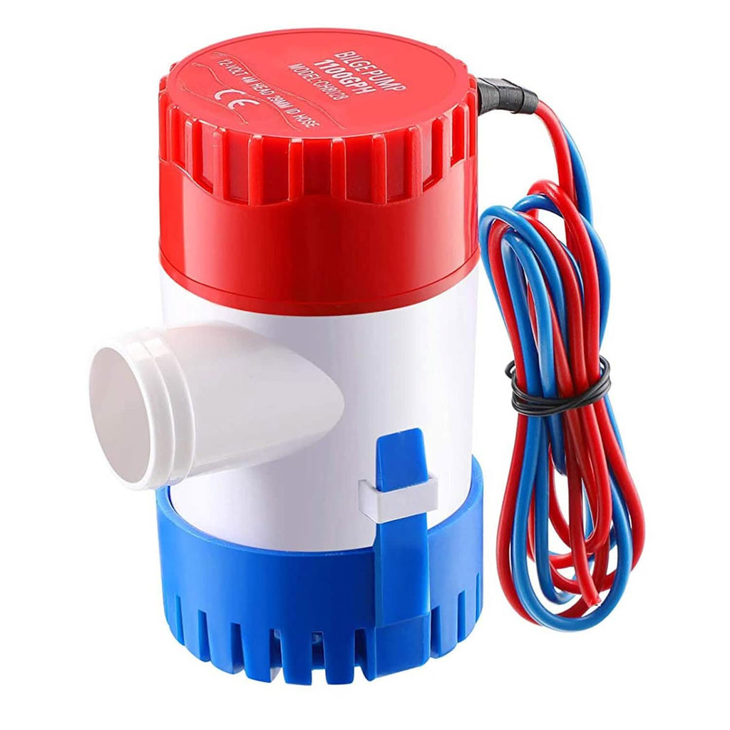 Pompe à eau électrique non automatique de cale submersible pour bateau, 12 V 1100 GPH