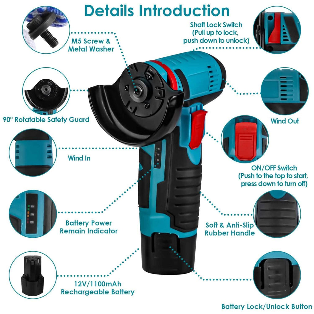 12V Cordless Mini Angle Grinding Machine