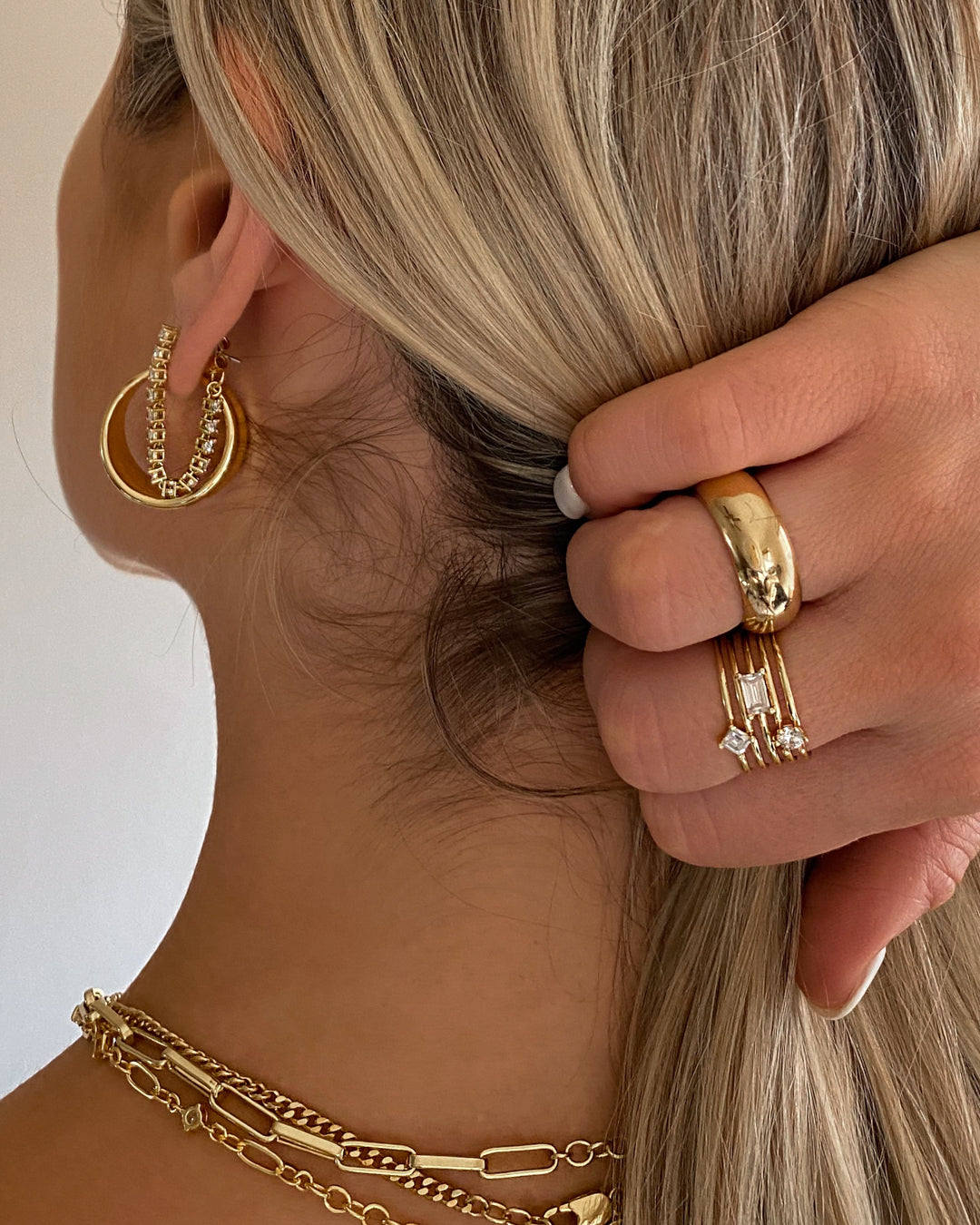Ballier Chain Studs- Gold (Ships Late September)