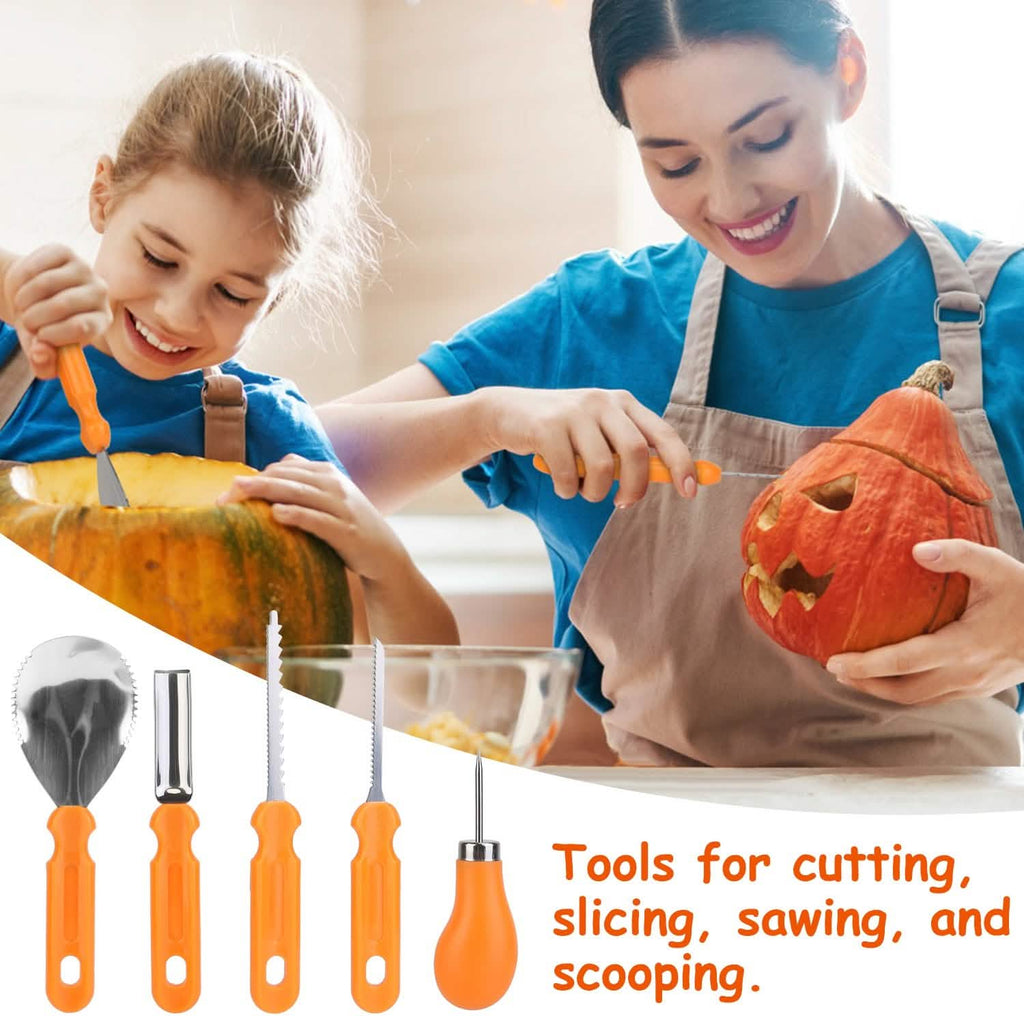 13-Pieces: Halloween Pumpkin Stainless Steel Carving Kit