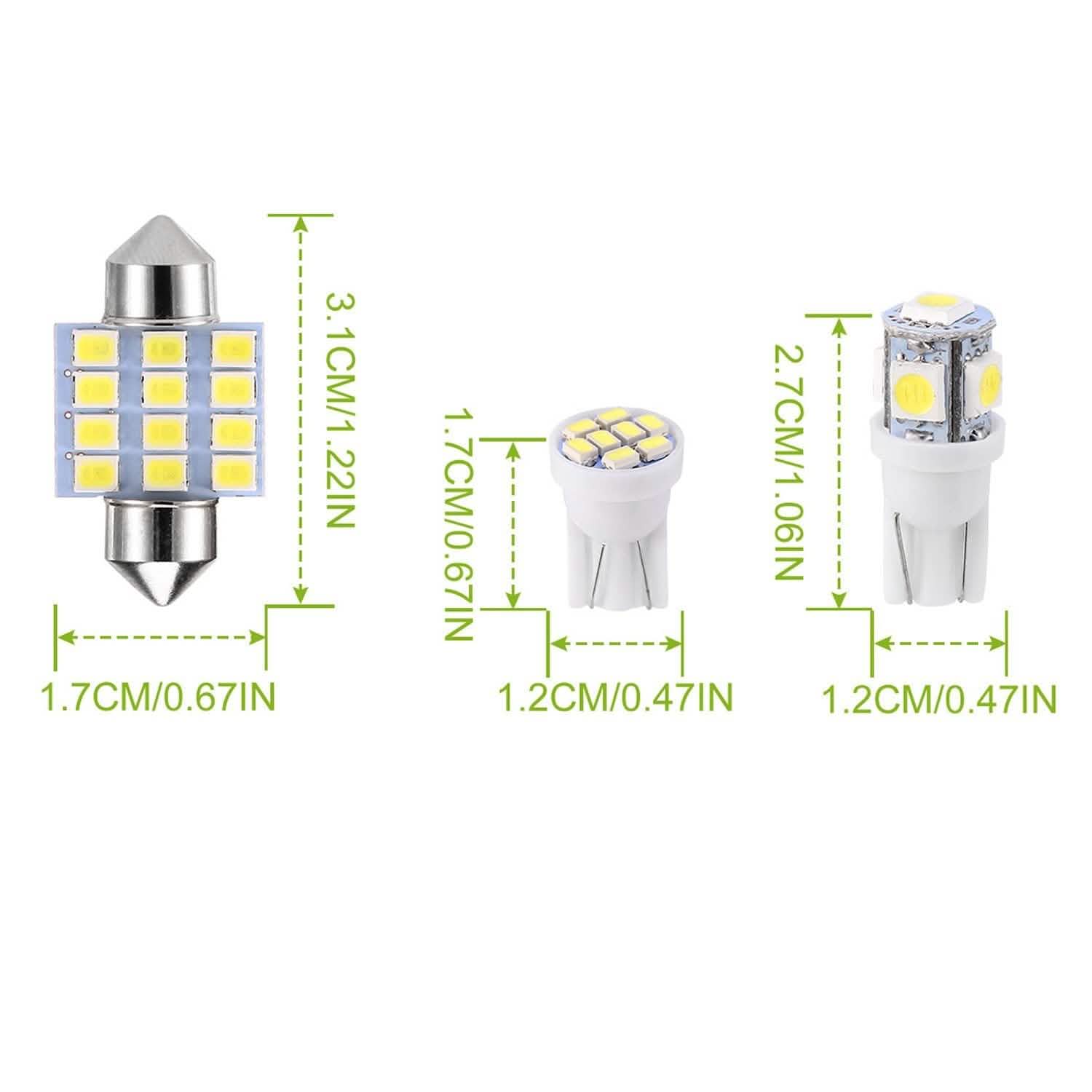 13-Pieces: T10 31mm Festoon LED Light