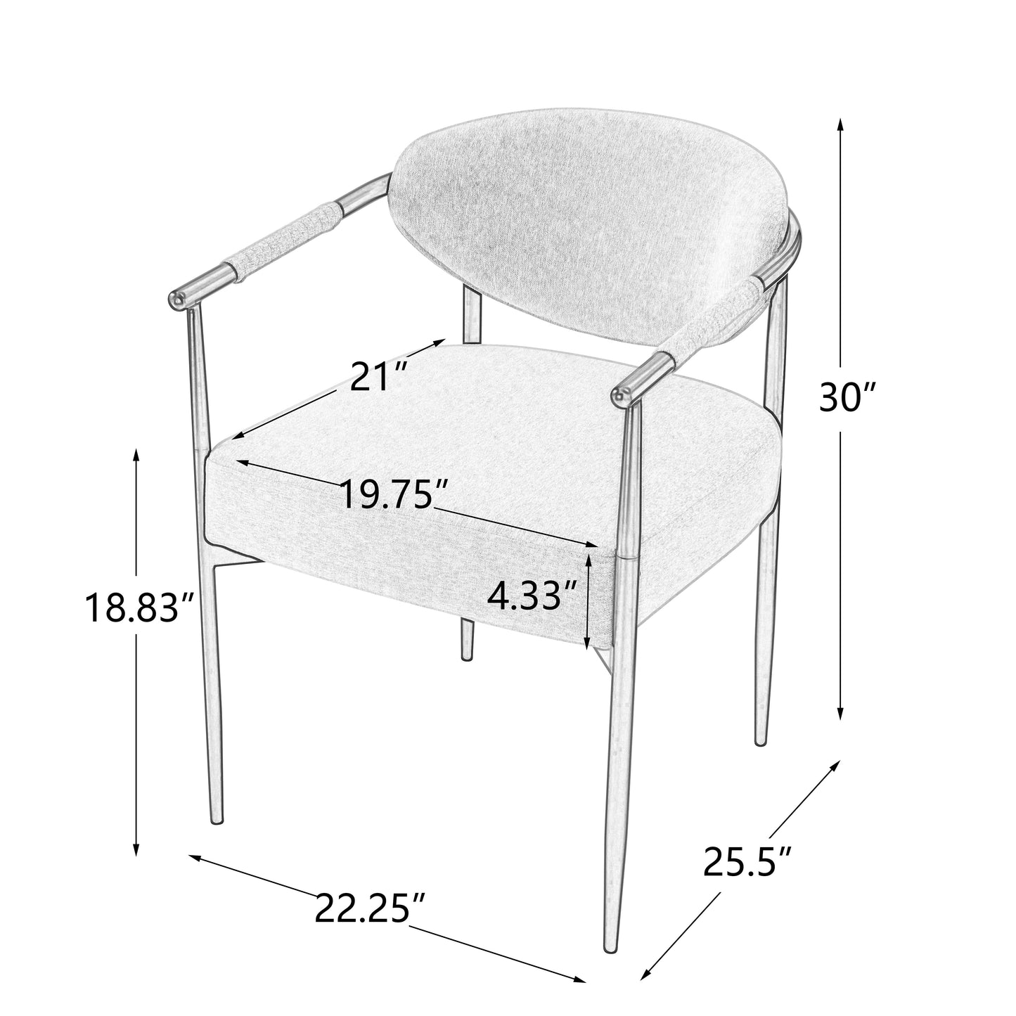7 Pieces Modern Oval Dining Set