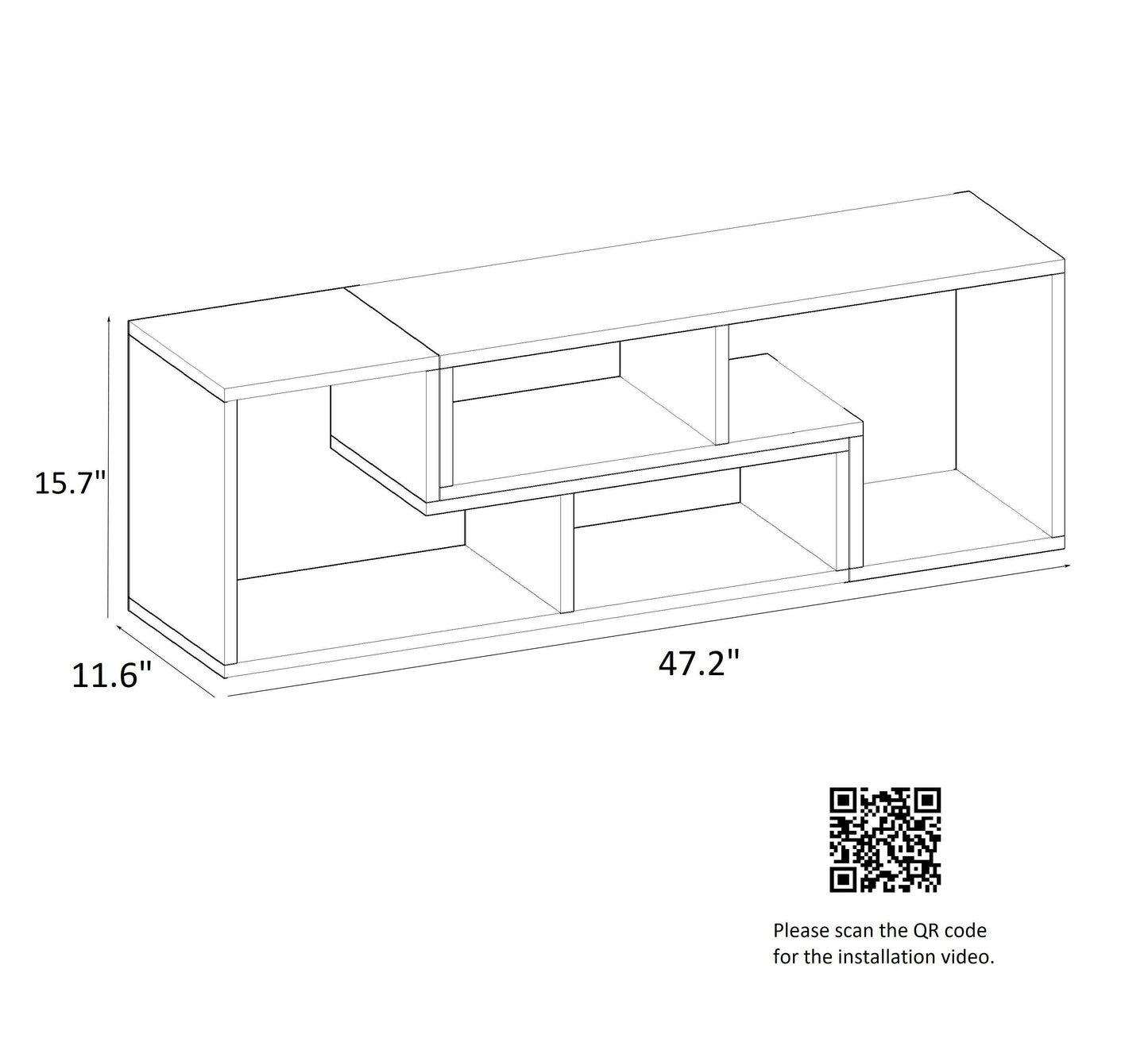 Cubicco 47'' TV Stand and Media Console