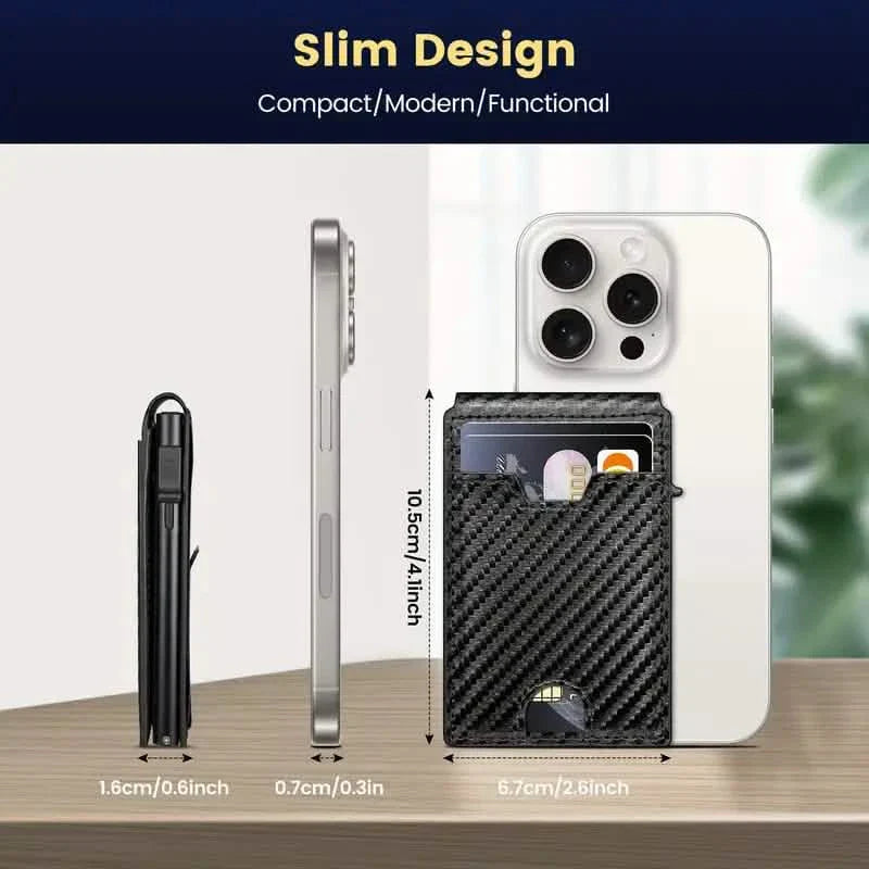 Minimalist Carbon Fiber Wallet for Men – Slim Bifold with Money Clip & RFID Protection