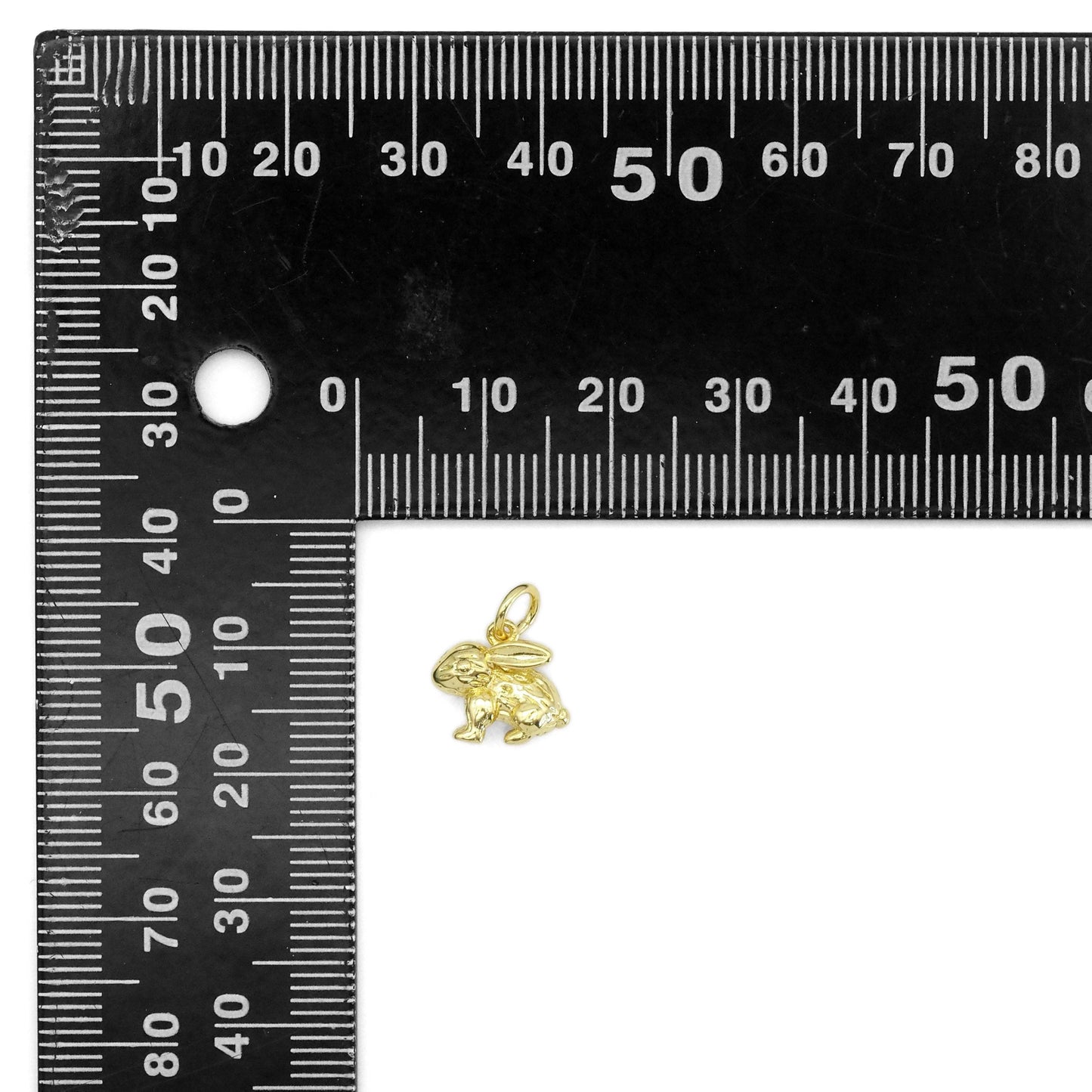 Gold Silver Cute 3D Rabbit Bunny Charm, Sku#Y888