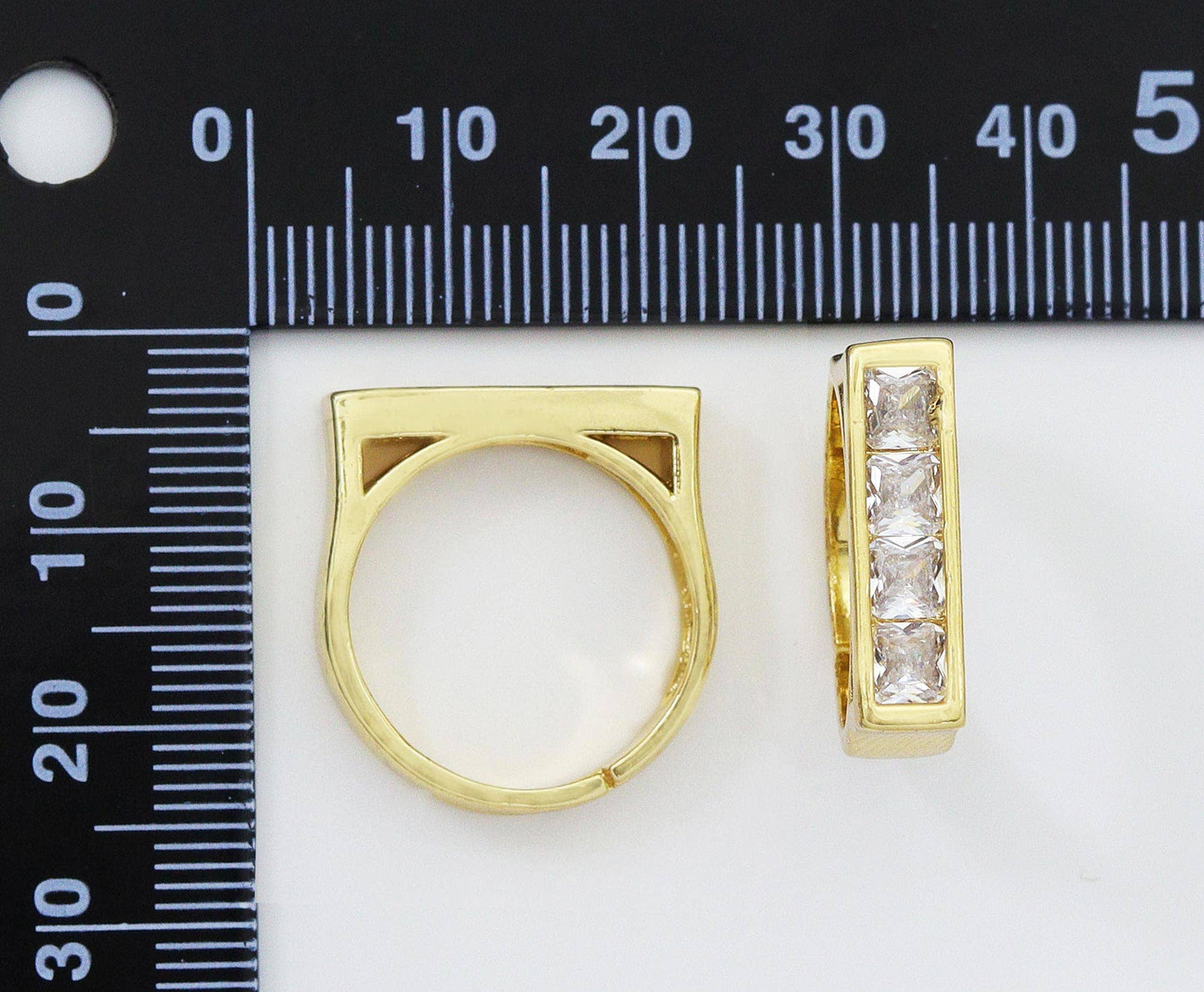CZ Bridge Shape Adjustable Ring, Sku#LD248