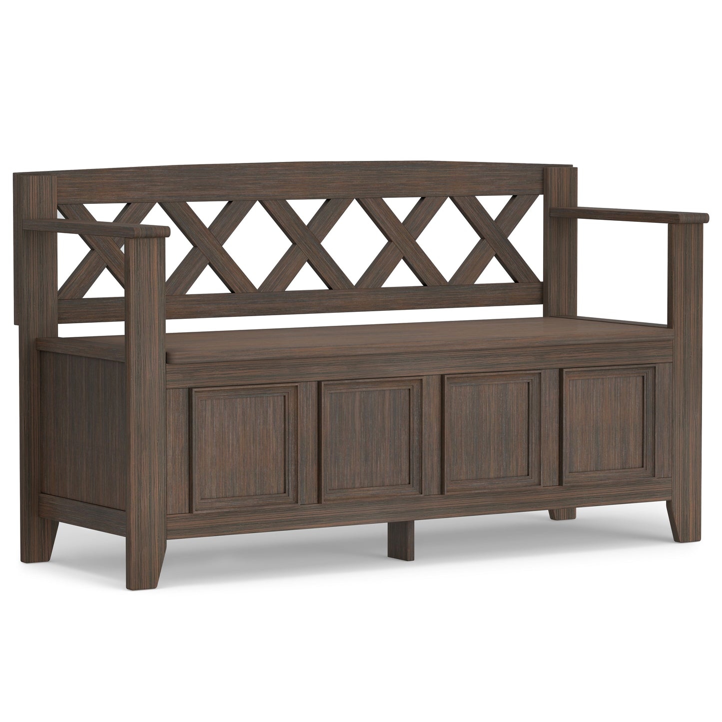 Amherst Solid Wood Entryway Storage Bench in Farmhouse