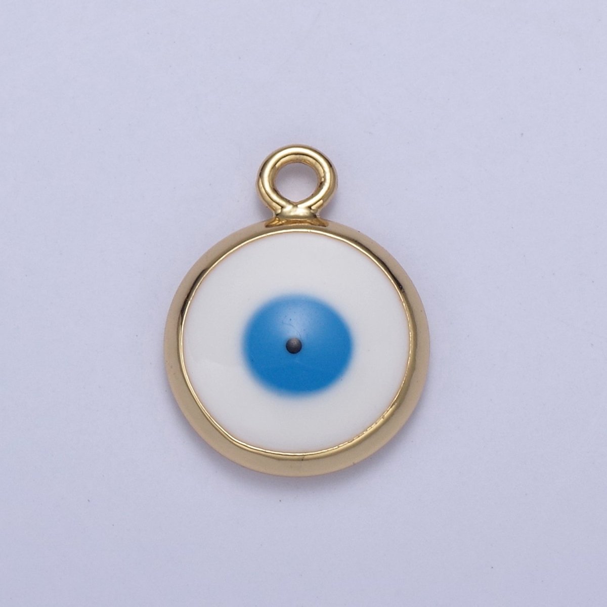 13.2x10mm Gold Enamel Evil Eyes Charm, Mini Round Evil Eye Charm, Pendants for Necklace, Bracelet Earring Anklet Component N-930 - N-935