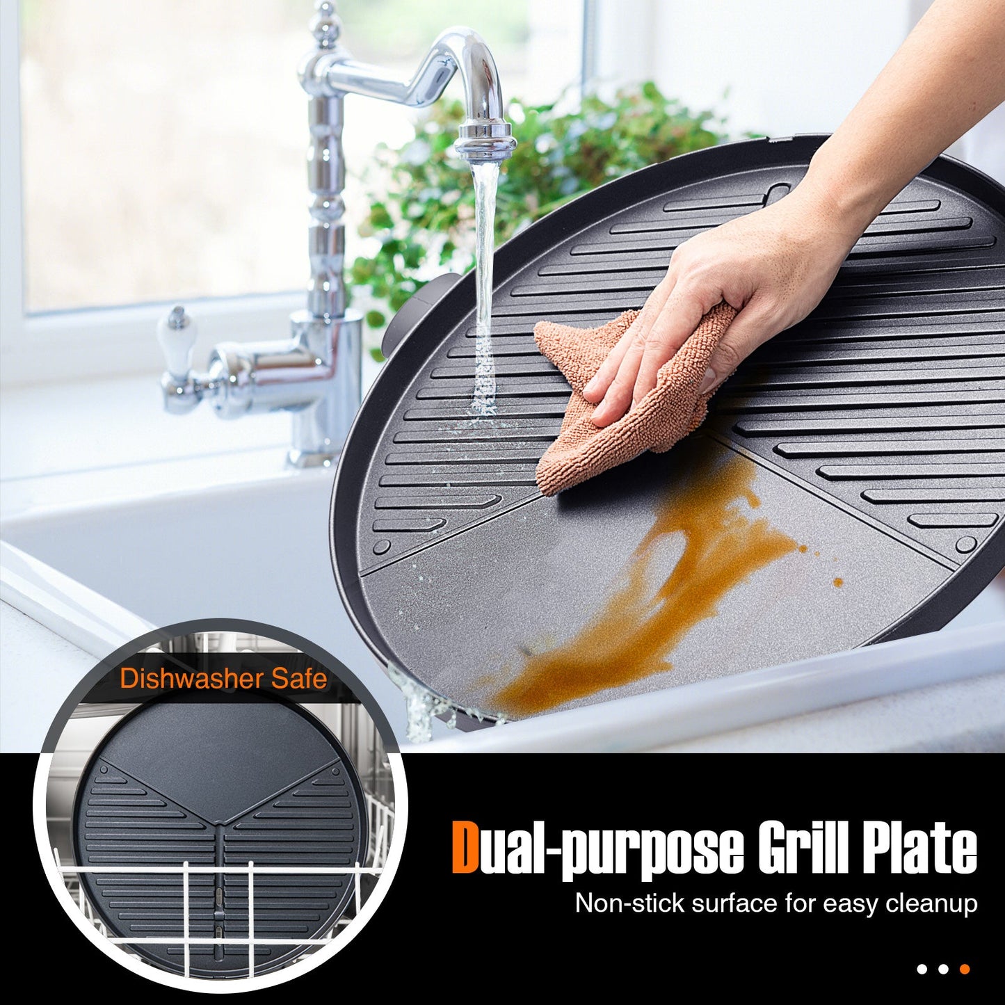 1350 W Outdoor Electric BBQ Grill with Removable Stand Easy to Install