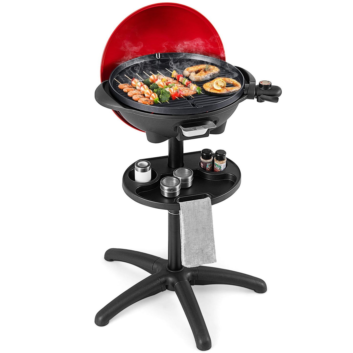 1350 W Outdoor Electric BBQ Grill with Removable Stand Easy to Install